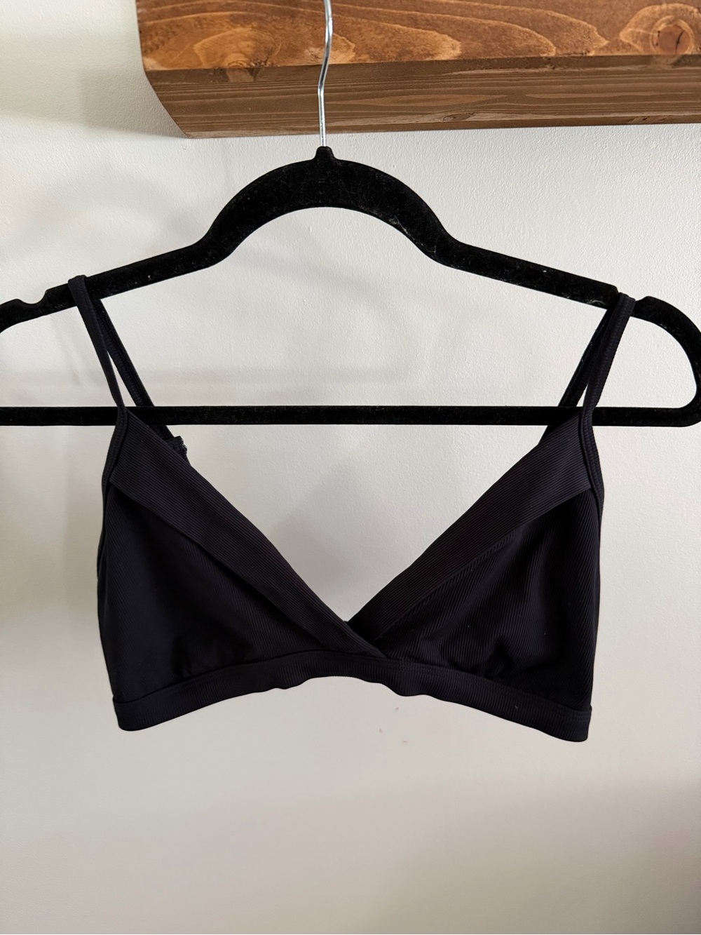 Prana Black Ribbed Bikini Top